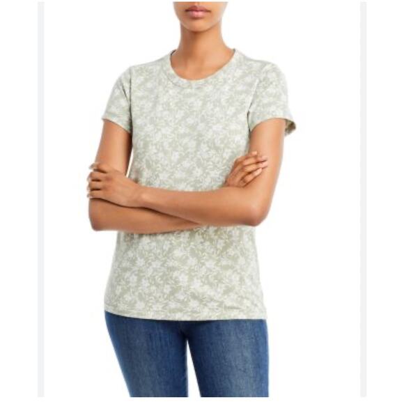 Rag & Bone All Over Julia Floral Tee Shirt in Jade XS - Picture 1 of 4